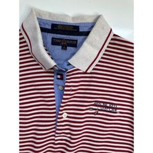 Tommy Hilfiger Golf Knit Polo / Red & White Stripes / Men's Size XL